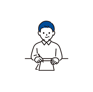 書類を提出する男性