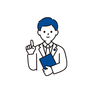 ポイントを説明する男性